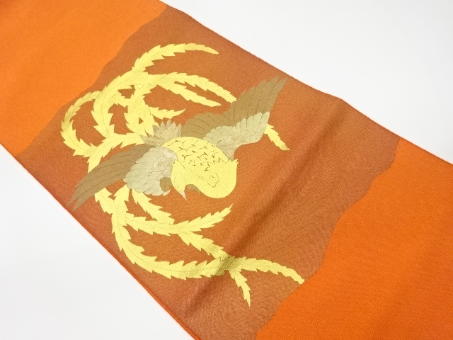 リサイクル　金彩鳳凰模様名古屋帯